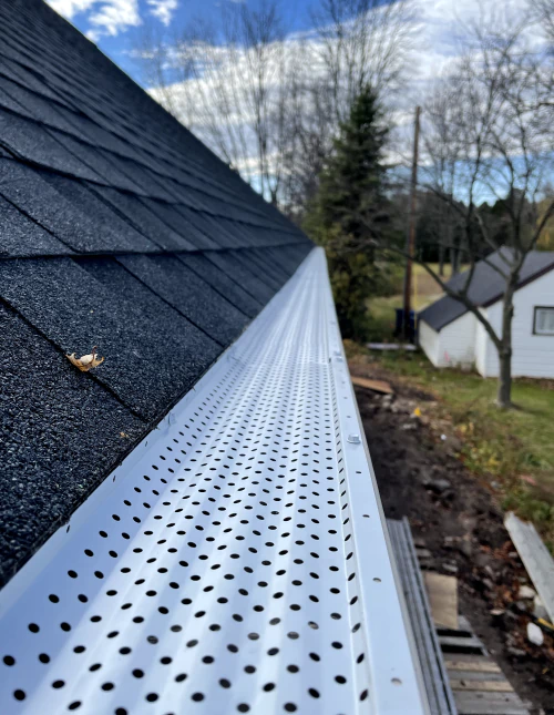 a newly installed gutter cover